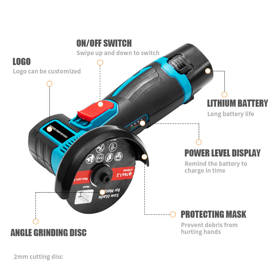 Brushless Mini Lithium-ion Angle Grinder